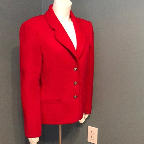 Allen Solly Scarlet Red Wool British Blazer Size 6 - Picture 1 of 7